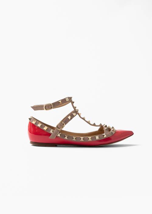 Ballerines Rockstud rose vernis