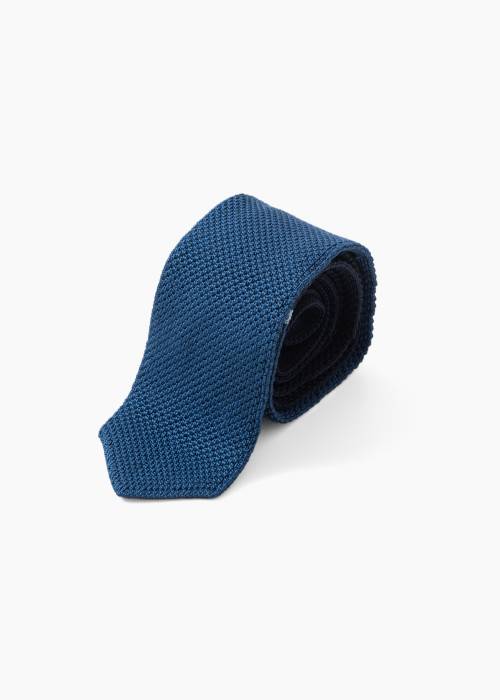 Blue silk tie