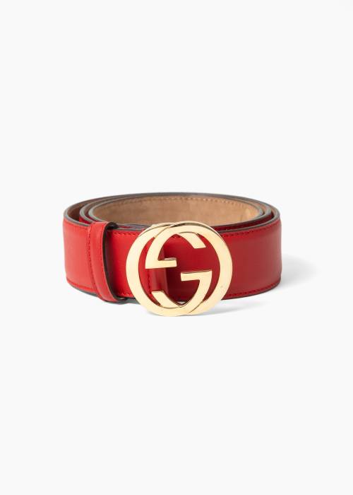 Ceinture en cuir rouge