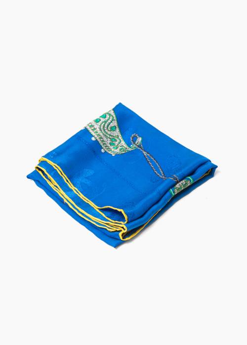 Carré en soie bleue