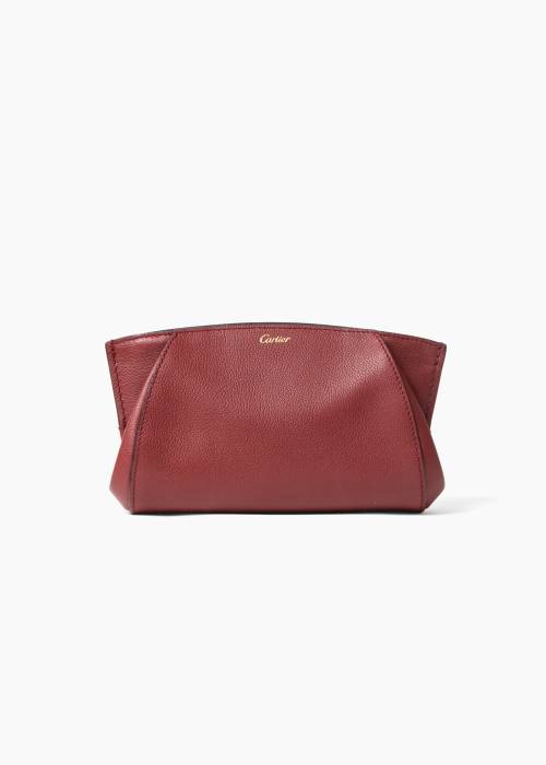Pochette en cuir bordeaux