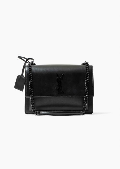 Sac Sunset Medium en cuir noir