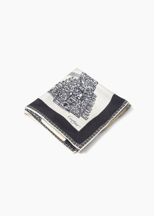 Carré de soie motif de bijoux de haute joaillerie