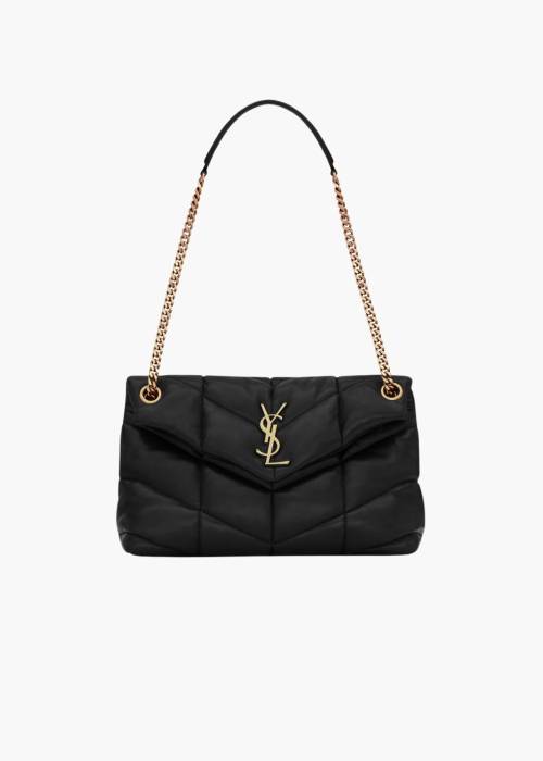 Sac Loulou Small Puffer en cuir noir