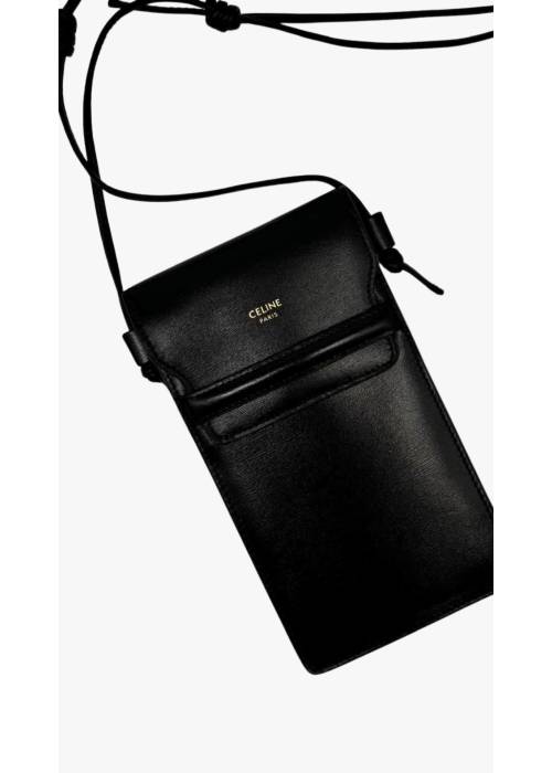 Leather phone pouch with flap