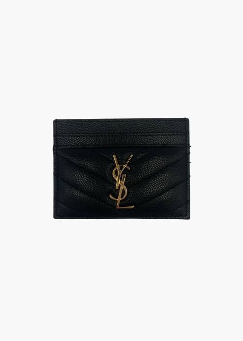 Kartenetui aus schwarzem Leder mit goldenen Verzierungen