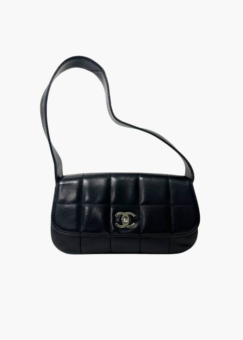 Sac "Chocolat bar" en cuir d'agneau noir