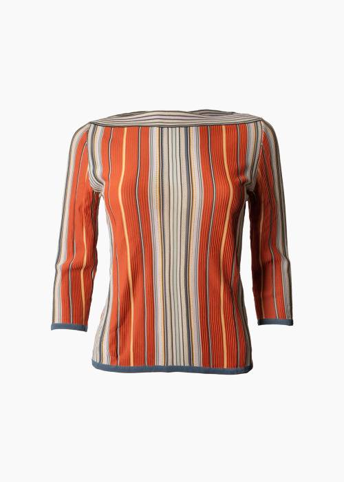 Haut en tricot rayé à encolure bateau