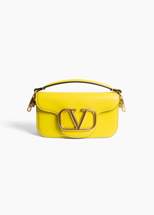 Sac porté épaule locò en cuir jaune