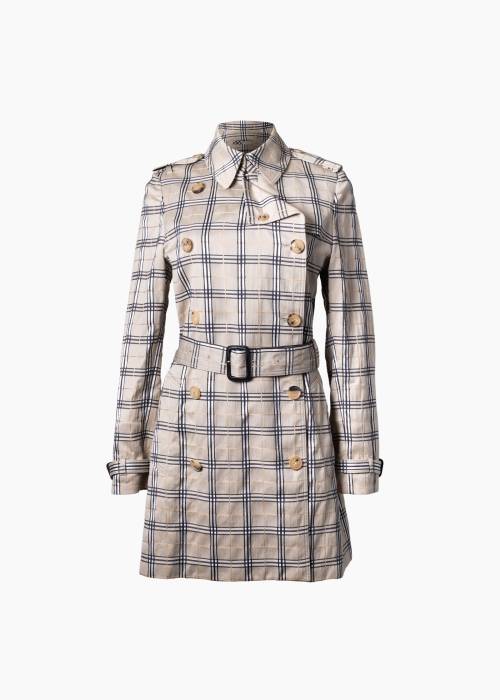 Trench-coat au motif quadrillé graphique