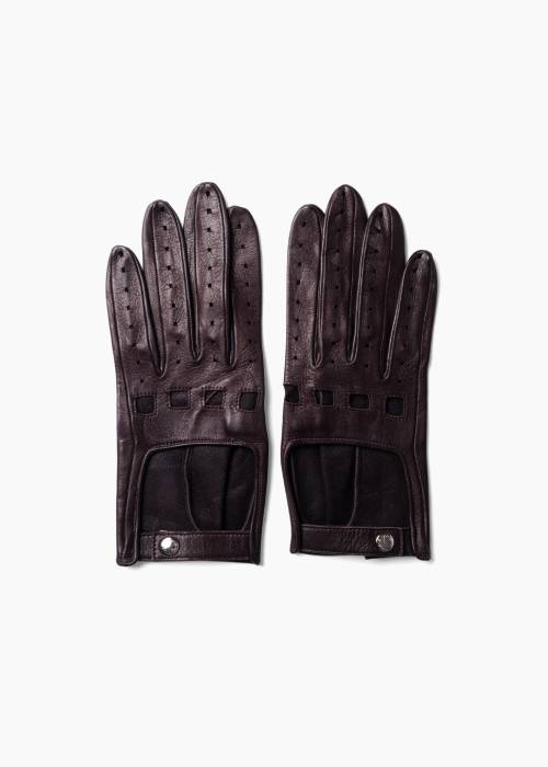 Dark brown leather gloves