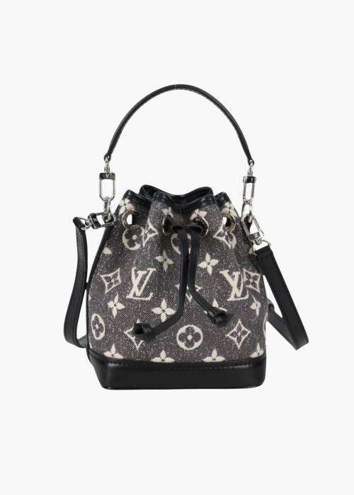 Noe Nano Monogram Jacquard and Denim Bag