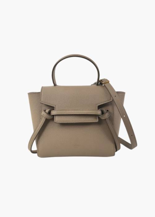 Sac Belt Pico en cuir grainé taupe