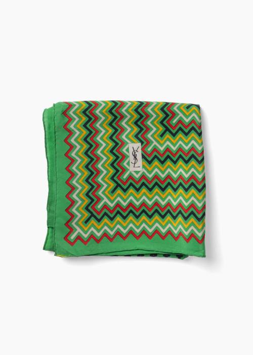 Carré vintage en soie à motif graphique en zigzag