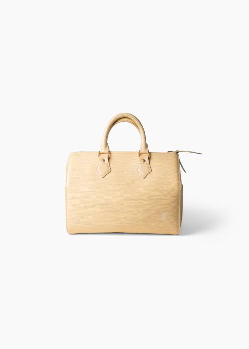Speedy 25 en cuir Épi jaune pâle