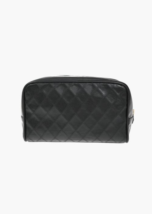 Pochette Camera Diamond CC en cuir caviar