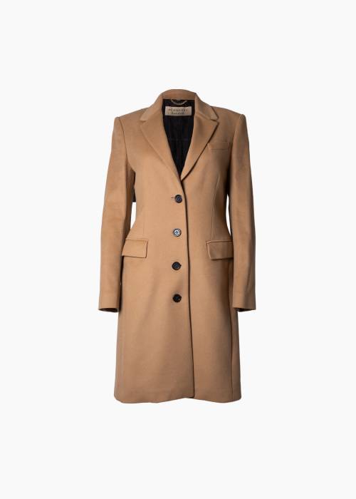 Manteau classique en laine et cachemire Camel