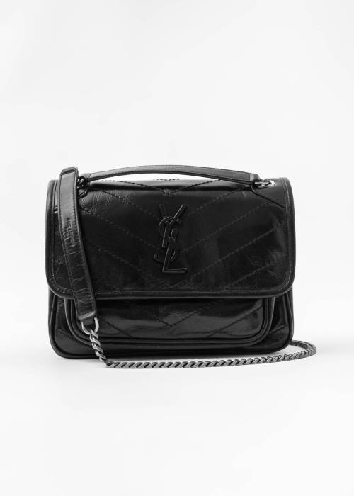 Sac Niki Baby en cuir noir