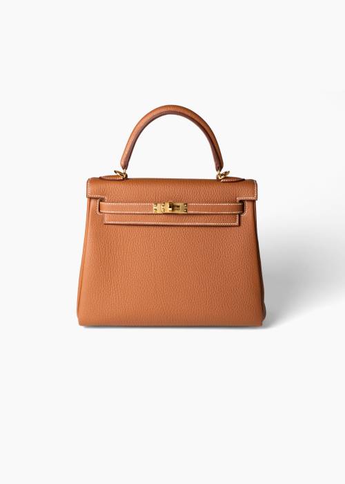 Sac Kelly  25 en cuir togo gold