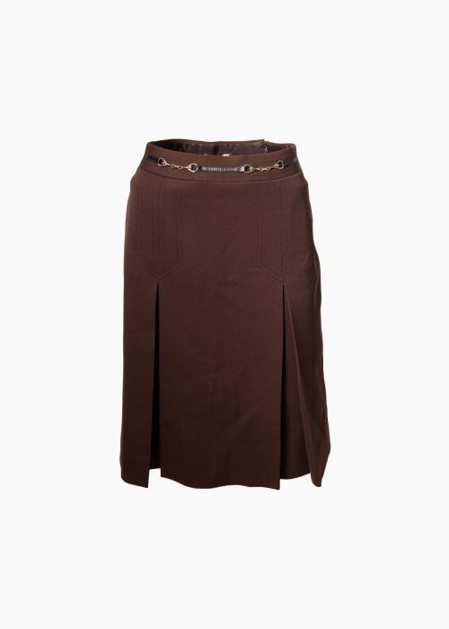 Vintage Pleated Skirt with Bit Detail