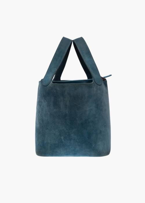 Picotin 18 Lock in Doblis Blue Thalassa Calfskin