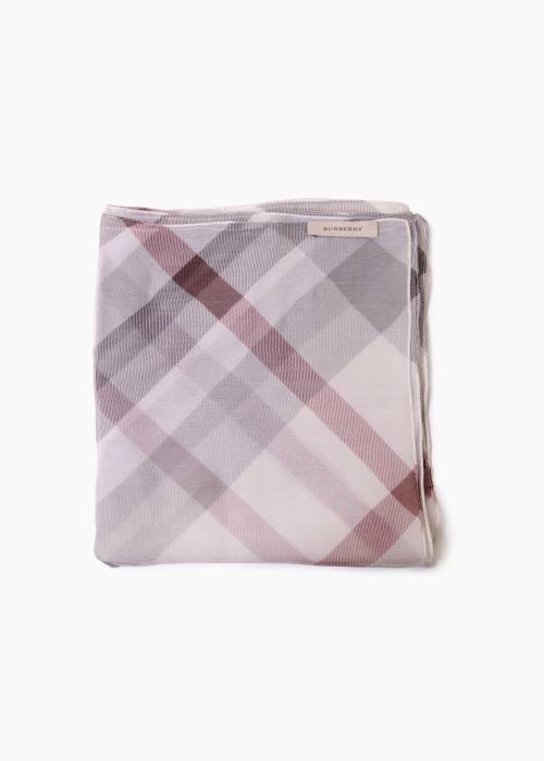 Écharpe Transparente à Carreaux en Soie