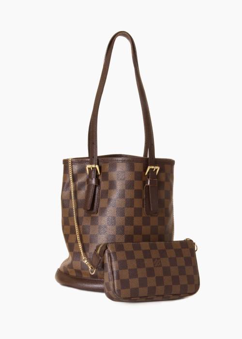 Marais Bucket Bag aus Damier-Ébène-Canvas