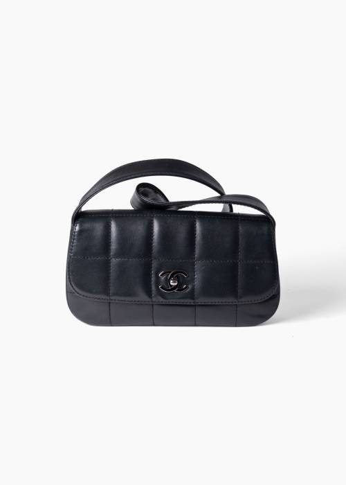 Sac "Chocolat bar" en cuir d'agneau noir