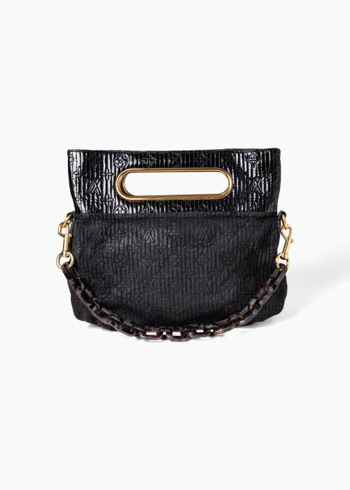 Black suede "Motard" handbag