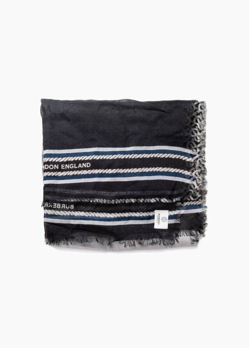 Silk scarf with horizontal stripes