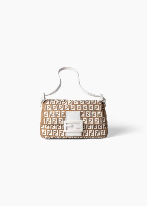Sac Baguette beige et blanc