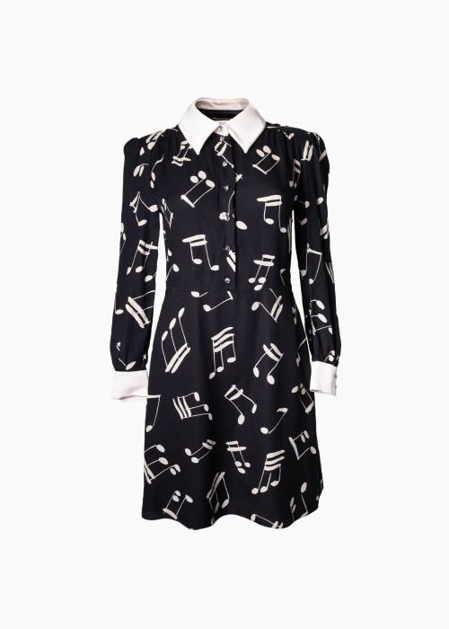 Robe-chemise imprimée notes de musique