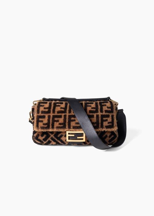 Shearling baguette bag