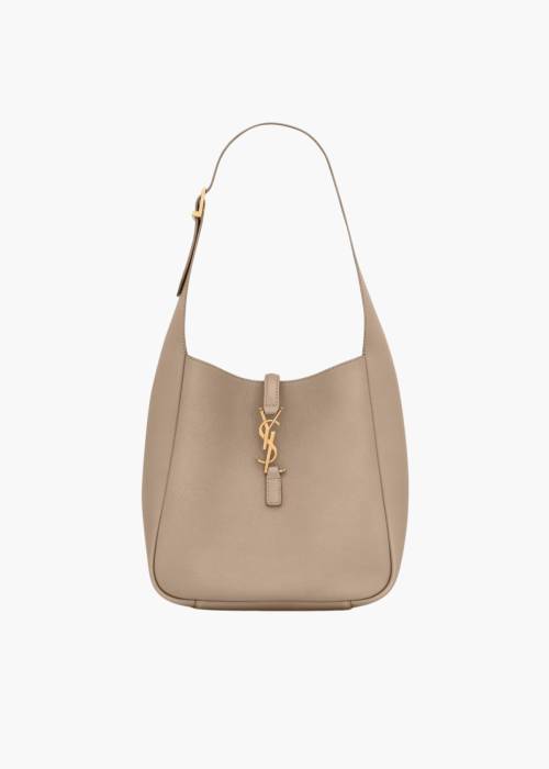 Le 5 A 7 Soft bag in small beige grained leather