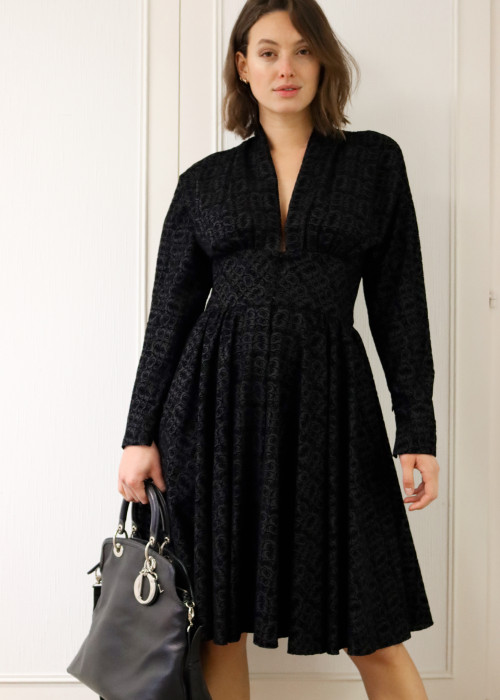 Alaïa black wool dress