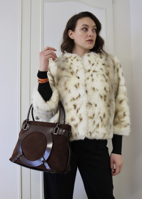 Faz Not Fur Jacket white and brown