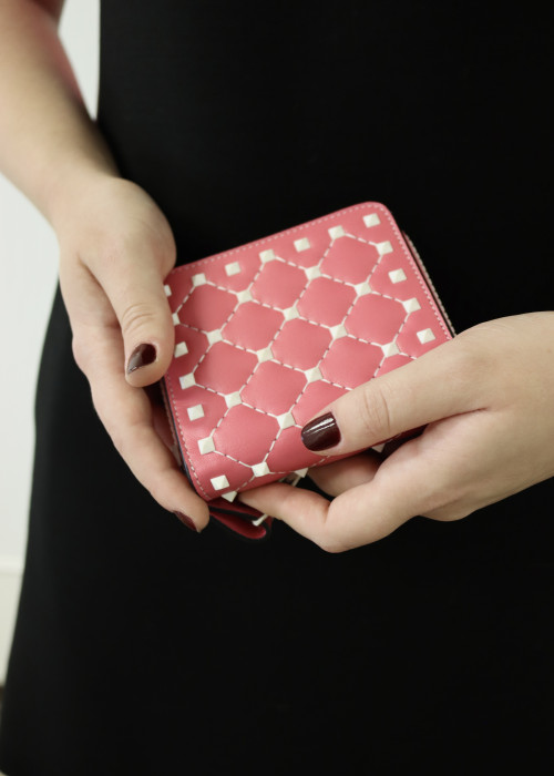 Pink leather wallet