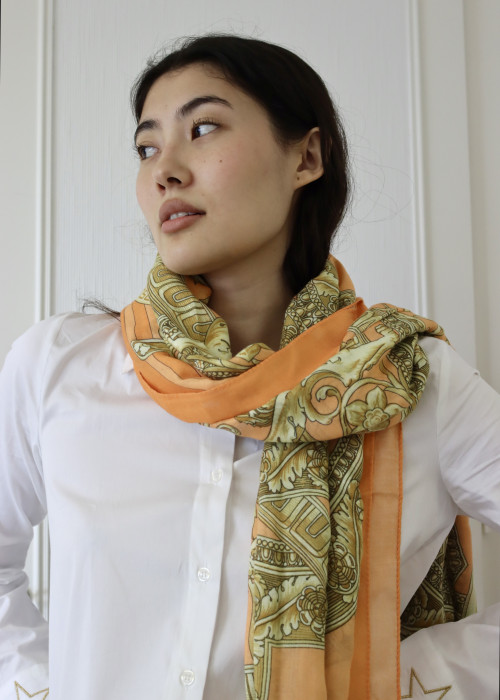 Versace orange and yellow scarf