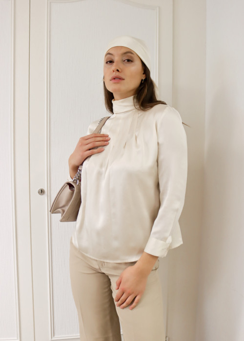Celine ecru blouse with its scarf