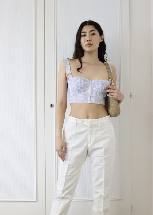 White cotton chino trousers