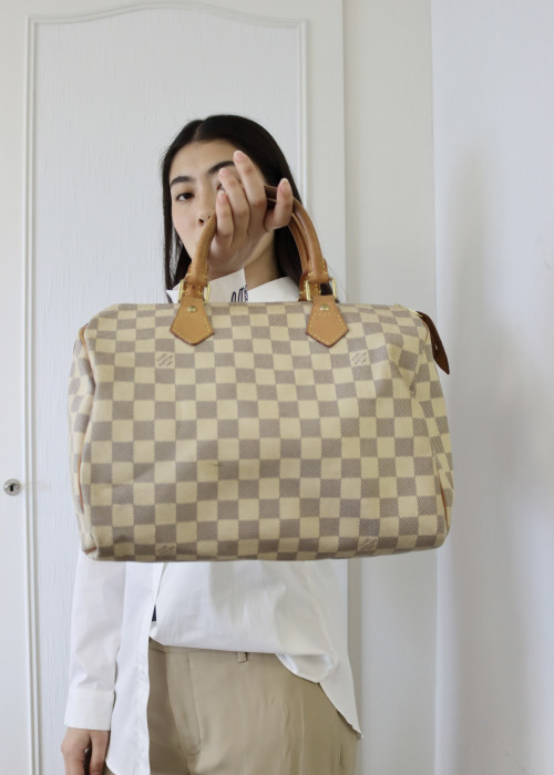 Speedy bag in white checkerboard