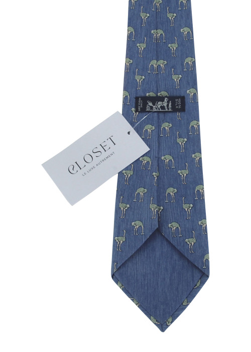 100% silk tie with ostrich print