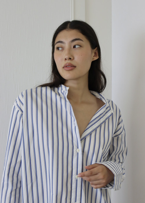 Blue and white cotton shirt