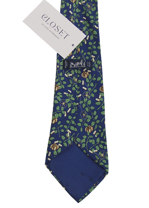 Navy blue and green tie