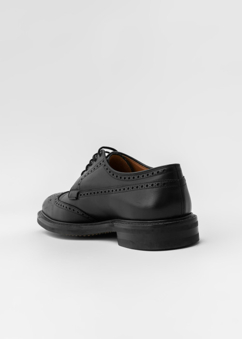 Black leather lace-up loafers