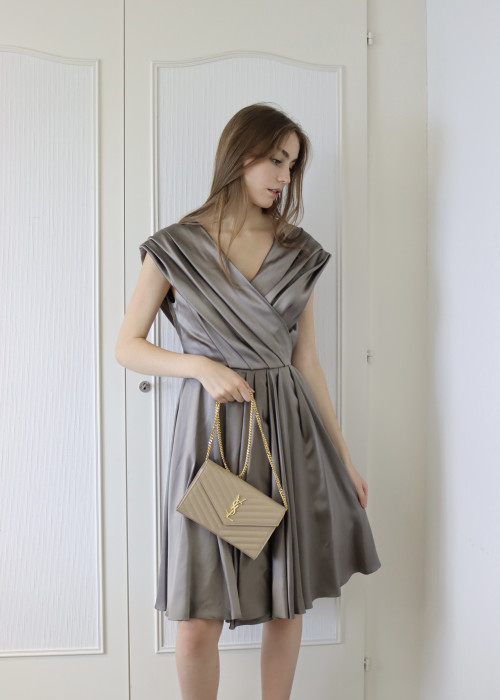 Grey silk dress