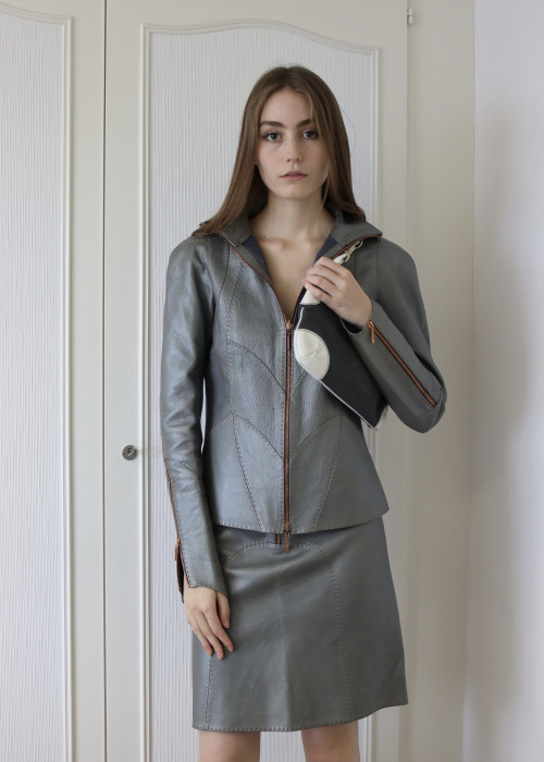 Grey leather set