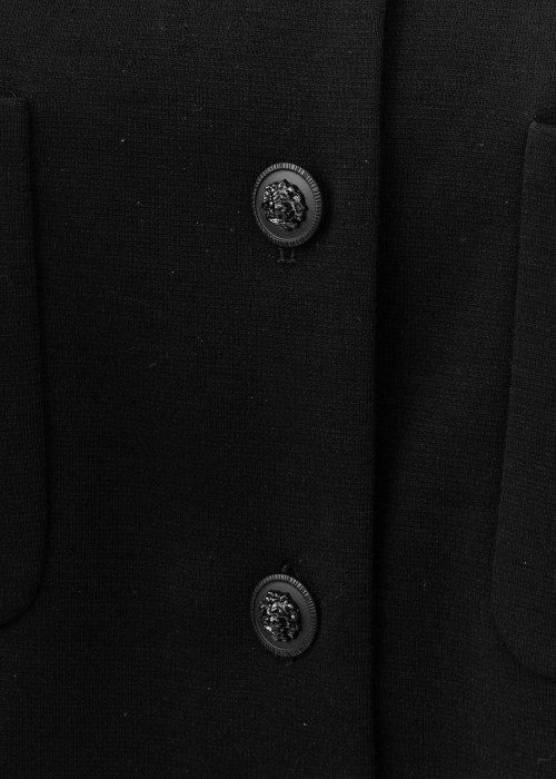 Schwarze Jacke aus Wolle und Baumwolle