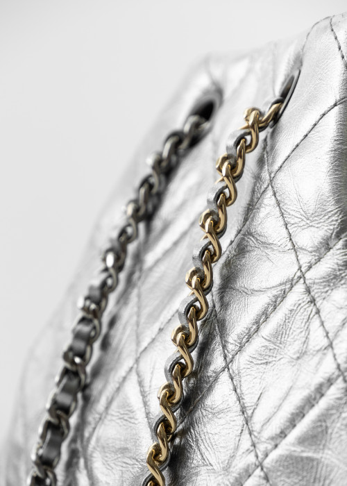 Gabrielle silver leather backpack