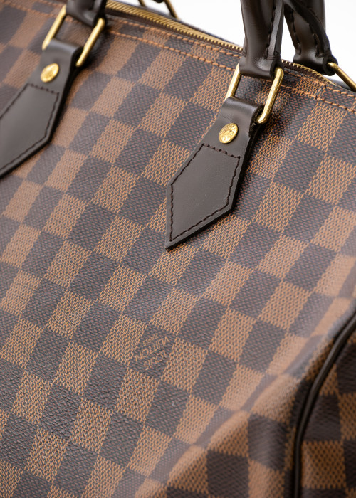 speedy 35 ebony checkerboard leather bag